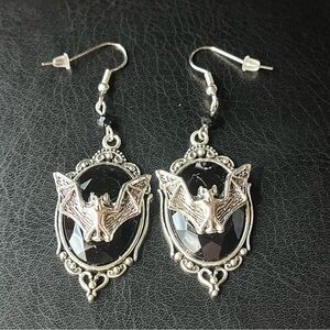 Gothic style bat earrings